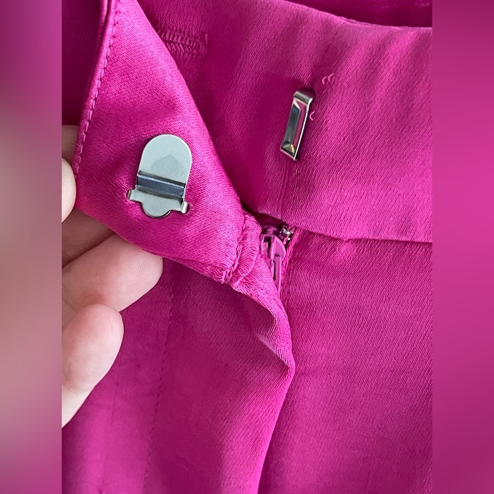 Rachel Zoe NWT Satin Hot Pink Trousers - Picture 5 of 12